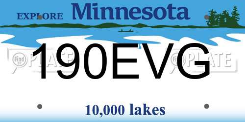 190EVG Minnesota License Plate