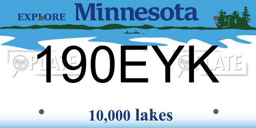 190EYK Minnesota License Plate