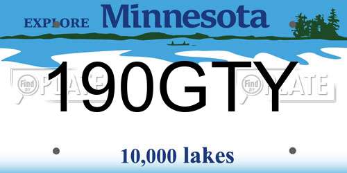 190GTY Minnesota License Plate