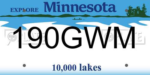 190GWM Minnesota License Plate