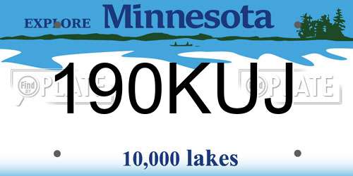 190KUJ Minnesota License Plate