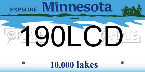 190LCD Minnesota License Plate
