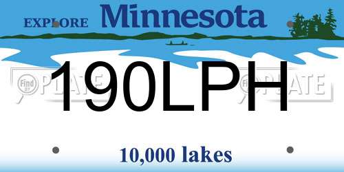 190LPH Minnesota License Plate