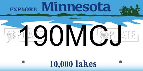190MCJ Minnesota License Plate
