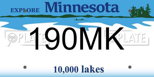 190MK Minnesota License Plate