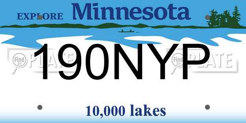 190NYP Minnesota License Plate