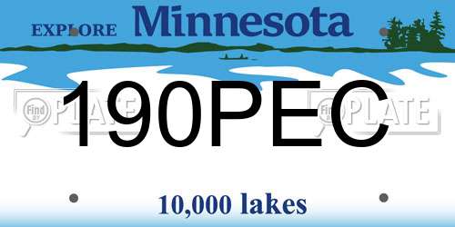 190PEC Minnesota License Plate