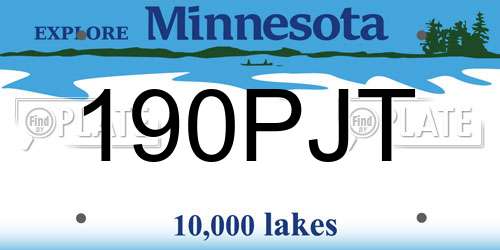 190PJT Minnesota License Plate