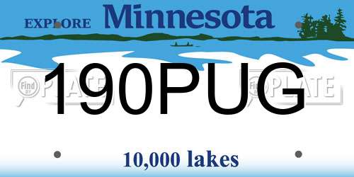 190PUG Minnesota License Plate