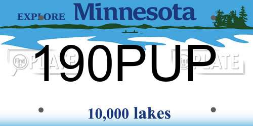190PUP Minnesota License Plate