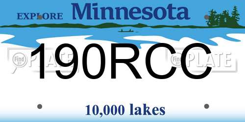 190RCC Minnesota License Plate