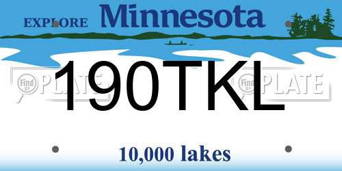190TKL Minnesota License Plate