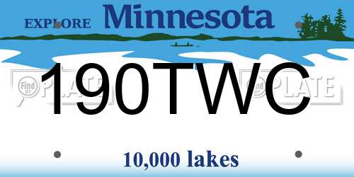 190TWC Minnesota License Plate