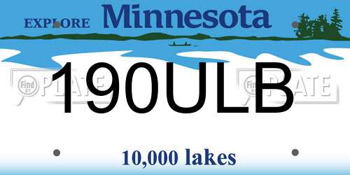 190ULB Minnesota License Plate