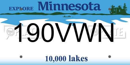 190VWN Minnesota License Plate