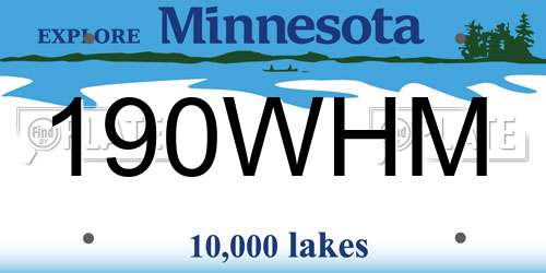 190WHM Minnesota License Plate