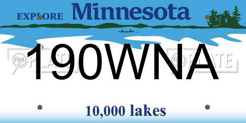 190WNA Minnesota License Plate