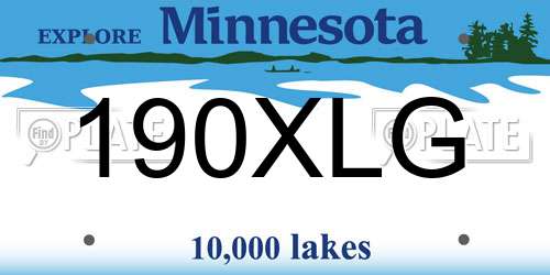 190XLG Minnesota License Plate