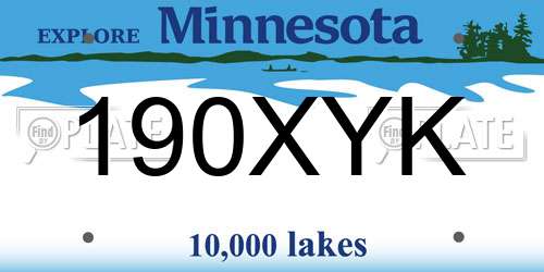 190XYK Minnesota License Plate