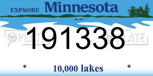 191338 Minnesota License Plate