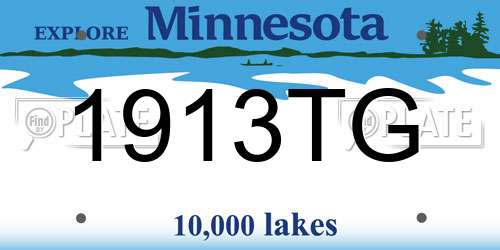 1913TG Minnesota License Plate
