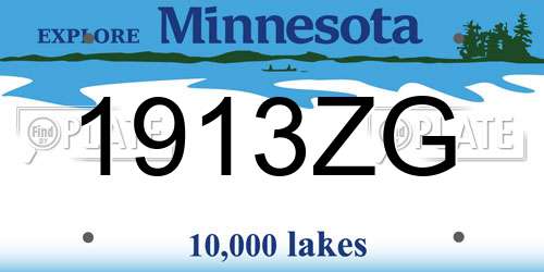 1913ZG Minnesota License Plate