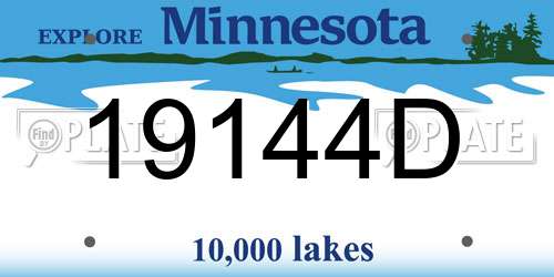19144D Minnesota License Plate