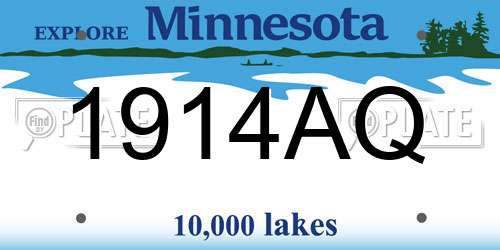 1914AQ Minnesota License Plate