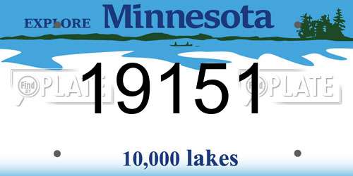 19151 Minnesota License Plate