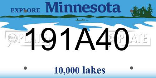 191A40 Minnesota License Plate
