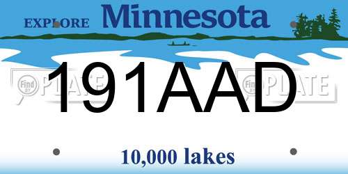 191AAD Minnesota License Plate