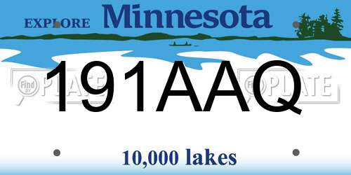 191AAQ Minnesota License Plate