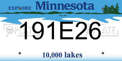 191E26 Minnesota License Plate