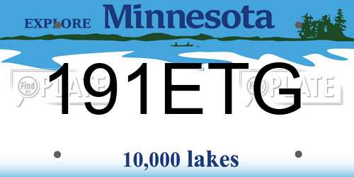 191ETG Minnesota License Plate