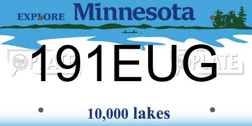 191EUG Minnesota License Plate