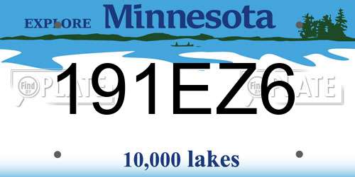 191EZ6 Minnesota License Plate
