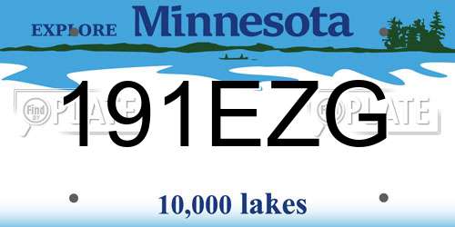 191EZG Minnesota License Plate