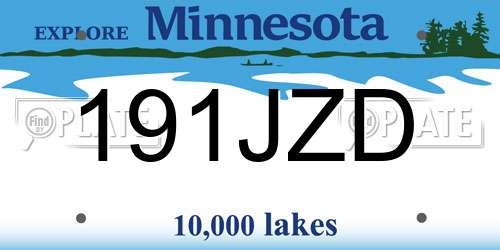 191JZD Minnesota License Plate