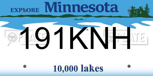191KNH Minnesota License Plate