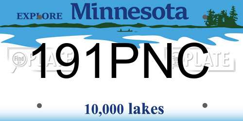 191PNC Minnesota License Plate