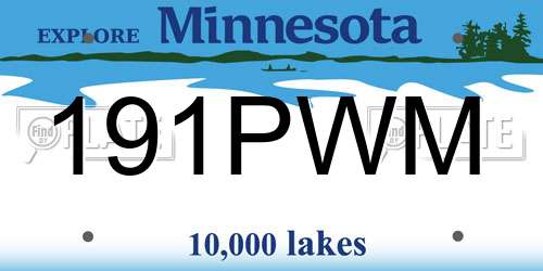 191PWM Minnesota License Plate