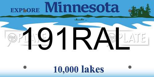 191RAL Minnesota License Plate