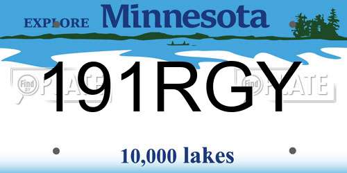 191RGY Minnesota License Plate
