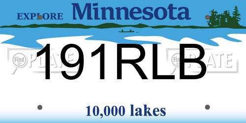 191RLB Minnesota License Plate