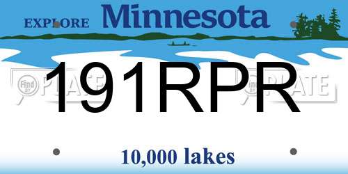 191RPR Minnesota License Plate