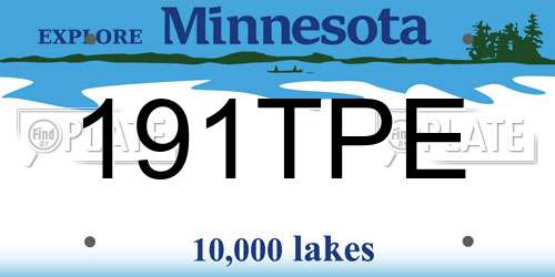 191TPE Minnesota License Plate