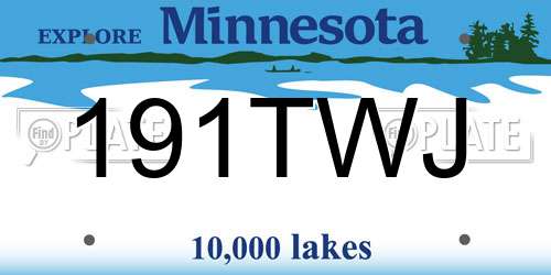 191TWJ Minnesota License Plate