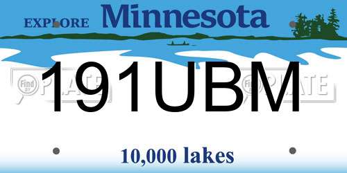 191UBM Minnesota License Plate