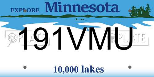 191VMU Minnesota License Plate