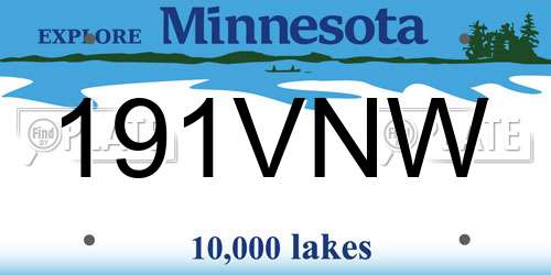 191VNW Minnesota License Plate